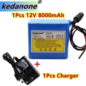 Kedanone 18650 리튬 이온 배터리 팩 LED 램프 조명 백업 전원용 25A 균형 BMS 포함 12V 3S4P 11.1V 12.6V 8Ah