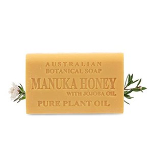 Australian Botanical Soap Pure Plant 오일 비누 바 콩 오일이 함유된 염소 우유 바다 미네랄이 소금 레몬그라스 및 레몬 머틀 마누카 꿀 4개입