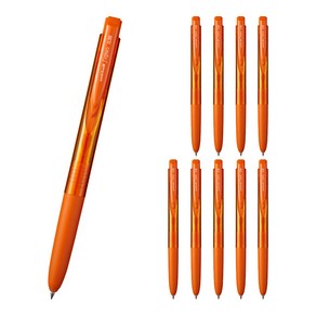 UNI Signo RT1 유니볼 시그노 노크식 볼펜 0.38mm (UMN-155-38), 10개, 오렌지 (UMN155-38)