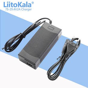 퀄컴 LiitoKala-48 v5a 12V/24V/36V/48V 6/7/10/13 시리즈 18650 리튬 배터리 충전기 2A 스마트, 04 29.4V2A