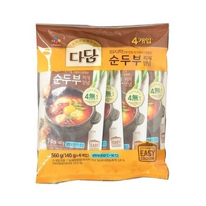 CJ 다담 순두부 찌개양념 140Gx4입 (냉장), 140g