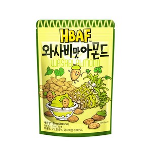 바프 와사비맛 아몬드 120g/유통기한 25.6.1일 안주, 120g, 1개