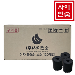 사이언숯 바베큐 캠핑 친환경 점화숯 야자숯 착화탄 점화탄 120개, 10kg