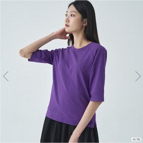 지센/봄신상 파격할인 [24SS] 여성 면스판 솔리드 라운드 5부 티셔츠 색상3종