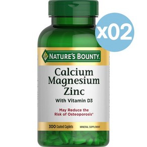 Natue's Bounty 네이처스 바운티 칼슘 + 마그네슘 징크 300캡슐 2팩 Calcium Magnesium Zinc, 1개, 300정