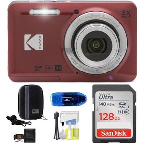 코닥 KODAK Pixpro FZ55 디지털 카메라 번들은 다음을 포함합니다: 샌디스크 SanDisk 128GB 메모리 카드