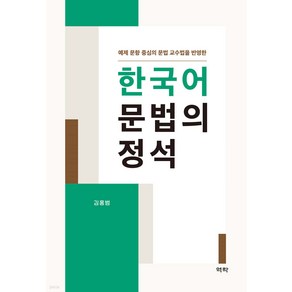 한국어 문법의 정석 김홍범 역락