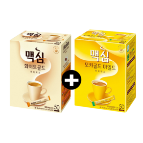 맥심 커피믹스 2종 모카골드 50T + 화이트골드 50T 1세트, 1개, 600g, 50개입