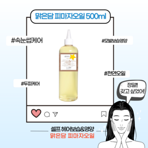 [본사정품] 맑은담 피마자유 피마자 아주까리오일 속눈썹강화 모발보습 헤어영양 두피케어 기초스킨케어 여자친구선물, 500ml, 1개