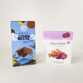 제주 초코칩바다랏 80g 2 + 자색고구마 과자 파우치 1, 3개