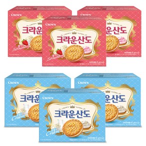 크라운 딸기산도 3p + 크림산도 3p 세트 966g, 1세트