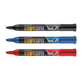 모나미 유성매직 SUPER 사각닙 (1타 12PCS), 파랑, 상세페이지 참조