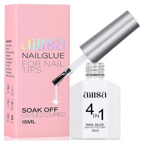 Aillsa 네일 젤 폴리쉬 15ml 대용량 4 in1 다용도 네일 클리어젤 클리어베이스젤, 1개