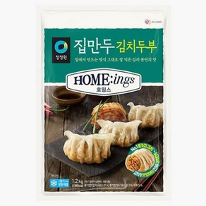 청정원 호밍스 집만두 김치두부 가정용 식당용 맛집 간편식 간식 식사대용 반찬 여행 캠핑 1.2kg, 1개