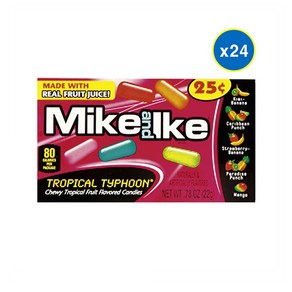 마이크앤아이크 트로피칼 타이푼 츄이 캔디 22g 24팩 Mike and Ike Topical Typhoon Chewy Candies, 24개