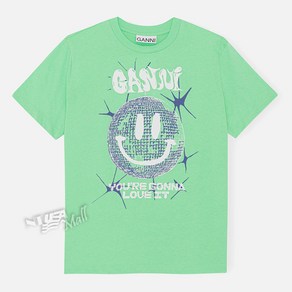 가니 반팔 티셔츠 PEAPOD T3359 GANNI LIGHT SMILEY T-SHIRT