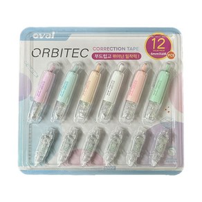 코스트코 obitec 오발 수정테이프 본품 6개 리필 6개, 1세트