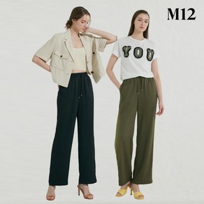 [온플] M12 24SS 여성 워시드 세미와이드 팬츠 2종