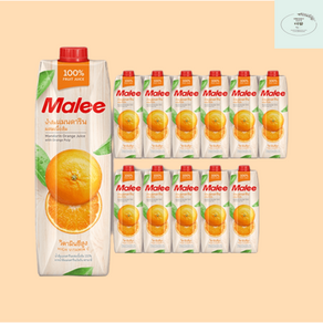 Malee 말리 만다린 오렌지 주스 1000ml x 12개입 과채주스 100프로 착즙, 12개