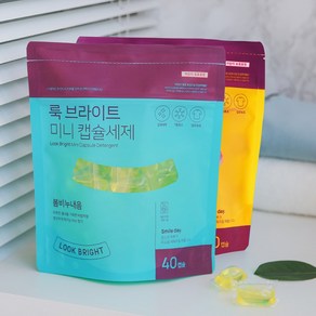 룩브라이트 고농축 올인원 캡슐세탁세제 미니 40개입+40개입, 1개, 320ml, 가을새벽 1 +  봄비누내음 1