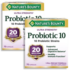 네이처스 바운티 프로바이오틱 유산균 70정 Natue's Bounty Ulta Stength Pobiotic 10 70 C, 140정, 2개