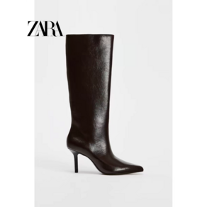 자라 ZARA 여성 롱부츠 화이트 스틸레토 지퍼 펌프스 2009410