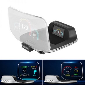 HUD 헤드업 디스플레이 자동 프로젝터 허드 C3 네비게이션 GPS obd2 속도계 휴대, With live Navigation