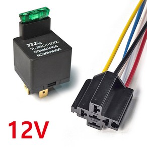 40A 휴즈 일체형 릴레이 소켓, 12V, 1개