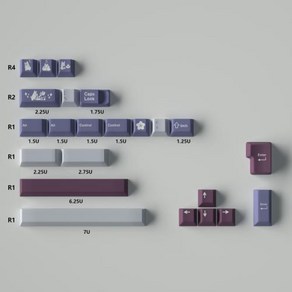 MX 스위치 기계식 키보드용 퍼플 시리즈 GMK Tuzi 키캡 체리 프로필 PBT 130 키 DYESUB 키캡, 없음, 없음, 1) Pesonality key