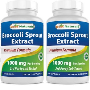 Best Natuals Boccoli Spouts Extact 베스트 내츄럴스 브로콜리 추출물 1000mg 120캡슐, 2, 2개, 120정