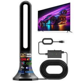 TV 안테나 실내 디지털 HD 업그레이드 풀 360 ° 신호 수신 로컬 채널 부스터 4K1080p, with amplifie, 1) with amplifie, 1개