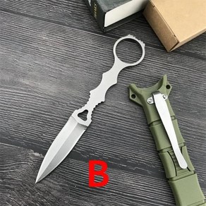 SOCP BM 176 EDC 전술 나이프 440C 스피어 포인트 고정 블레이드 Kydex 칼집 야외 사냥 서바이벌, 1개, 한개옵션1, 02 B