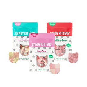 [영국 No1 고메 젤리] CandyKittens 캔디키튼스 비건 젤리 3종 선물세트 이튼메스(54g) 와일드스트로베리(5... 사우어워터멜론(54...