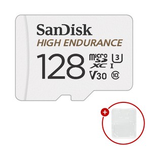 샌디스크 마이크로SD카드 High Enduance 하이엔듀런스 SDSQQNR-128GB + SD카드 케이스, 1개, 128GB