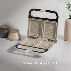 mollyestelle 샌드위치 와플 메이커 더블 팬 구이 TS-2168-1, 업그레이드 불판(세라믹 유약 코팅)