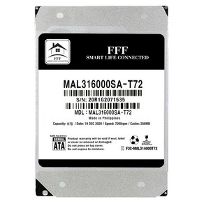 3.5인치 하드디스크 16TB 에프쓰리 HDD SATA3 7200RPM 256MB 16테라, MAL316000SA-T72