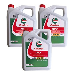 CASTROL 캐스트롤 GTX 5W30 SN C3 6L 겸용 엔진오일, 3개