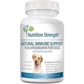 Nutrition Strength Immune Support for Dogs Plus Antioxidant Reishi Shiitake Maitake Turkey Tail Mushrooms for Dogs with Coenzyme Q10 Nutritional Suppo