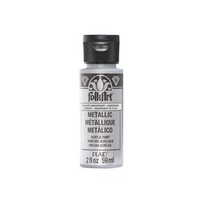 FolkAt Metallic Acylic Paint in Assoted Colos (2-Ounce) 506 Silve Annivesay, 59.15g, 59.15ml, 실버 기념일