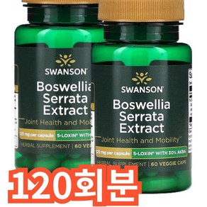 스완슨 보스웰리아 세라타 추출물 125mg 베지 캡, 1개, 120회분