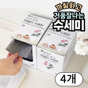 휴홈 뽑아쓰는 일회용수세미 30매, 4개, 그레이, 30개입