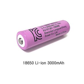 18650 배터리 충전지 3000mAh KC인증 보호회로 리튬이온 배터리 건전지 1개