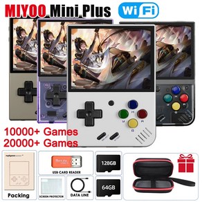 Miyoo Mini Plus V3 레트로 휴대용 게임 콘솔 3.5 인치 IPS HD 화면 WiFi 20000 게임 리눅스 시스템 가방이 있는 비디오 플레이어