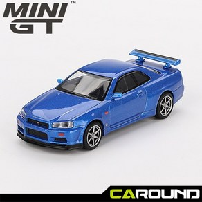 미니지티(759) 1:64 닛산 스카이라인 GT-R (R34) V-Spec 베이사이드 블루, 1개