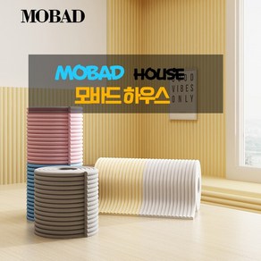 모바드 (60cm X 200cm) 층간소음 방음 방열 충돌 방지 스트립 아기 두꺼운 자체 접착 코너 테두리 창틀 침대 옆 충돌 방지 소프트 폼 코너 벽 스티커, 1개, 밀크화이트