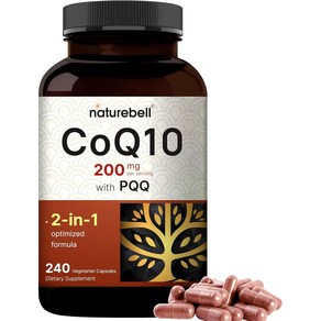 네이처벨 코큐텐 유비퀴논 고흡수 코엔자임Q10 코큐텐 200mg with PQQ 240캡슐, 1개, 240정