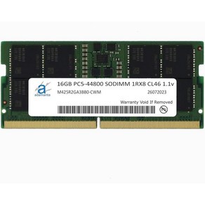 Adamanta아다만타 64GB 4x16GB DDR5 5600MHz PC544800 SODIMM 1Rx8 CL46 1.1v 노트북 메모리 모듈 업그레이드 램, (16GBx1) 16GB_5600MHz