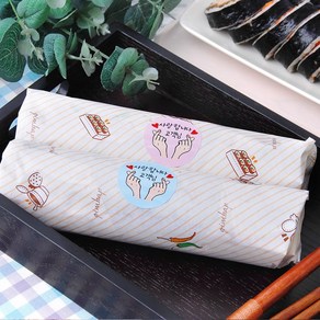 오렌지포장 김밥포장지 27cm 30cm 33cm, 1개, 맛있는김밥 O3030 1000장