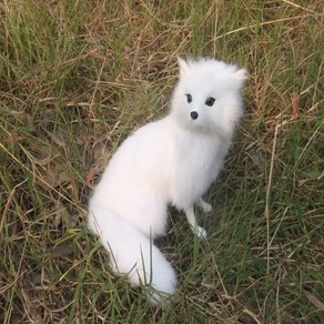 진짜같은 아기여우 여우 구미호 봉제 인형 리얼 모형 피규어 동물 여러색상, 길이 16CM 높이 14CM