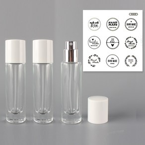 포포라운지 향수 공병 클림프타입 퍼퓸 소분 유리 용기 10ml, 3개, 화이트